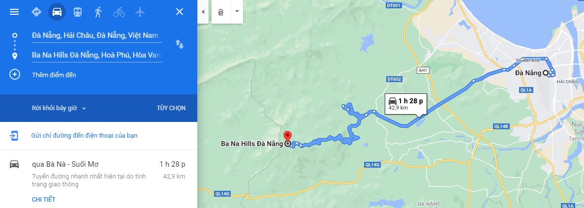 Làm thế nào để đi từ Đà Nẵng đến Bà Nà Hills